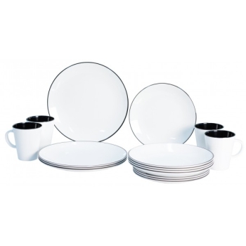 Zestaw obiadowy 16el. Linea Black