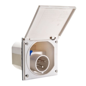 Gniazdo 230V CEE 17 zasilające białe - Fawo