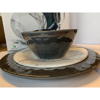 Flamefield zestaw obiadowy Grey Marble, 12-tlg.