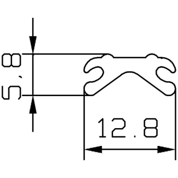 Klin uszczelka ozdobna 12,5 mm czarny