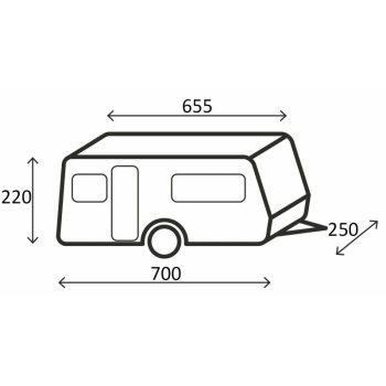 Pokrowiec na przyczepę kempingową Caravan Cover Design 12M 650-700 - Brunner