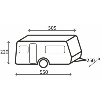 Pokrowiec na przyczepę kempingową Caravan Cover Design 12M 500-550 - Brunner