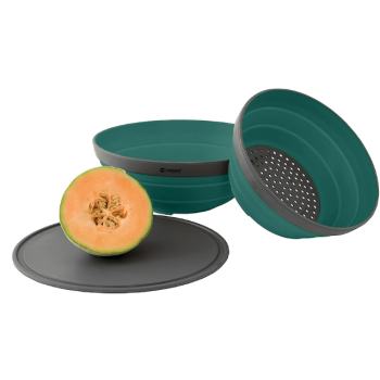 Zestaw Outwell Collaps Bowl & Colander Set - szary/petrol