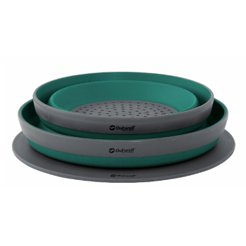 Zestaw Outwell Collaps Bowl & Colander Set - szary/petrol