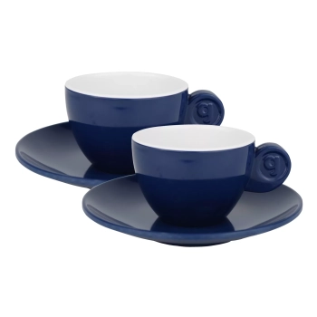 Zestaw filiżanek do espresso granatowo białe 4el. Gimex