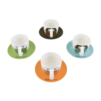 VW Collection T1 Bulli Espresso Filiżanki Zestaw 4 szt 100 ml