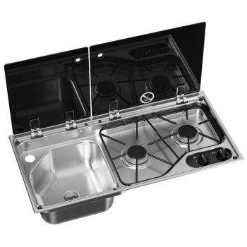 Kuchenka 2 palnikowa i zlewozmywak ze szklaną pokrywą CVC1700G L lewy - Dometic 9600051209