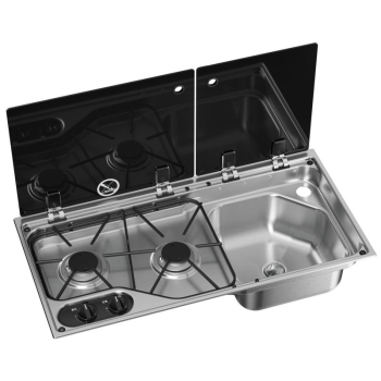 Kuchenka 2 palnikowa i zlewozmywak ze szklaną pokrywą CVC1700G R prawy - Dometic 9600051167