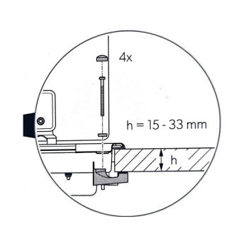 Kuchenka 2 palnikowa i zlewozmywak ze szklaną pokrywą CVC1700G R prawy - Dometic 9600051167