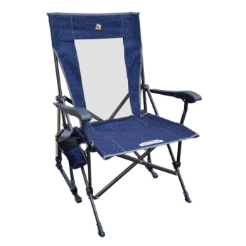 GCI Outdoor RoadTrip Rocker – Składane krzesło bujane turystyczne (Navy Topo)