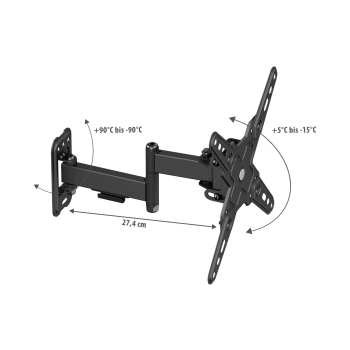 Uchwyt ścienny Berger Full-motion do telewizorów o przekątnej od 13 do 43 cali