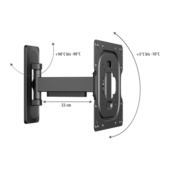 Uchwyt ścienny Berger Full-motion do telewizorów o przekątnej od 23 do 43 cali