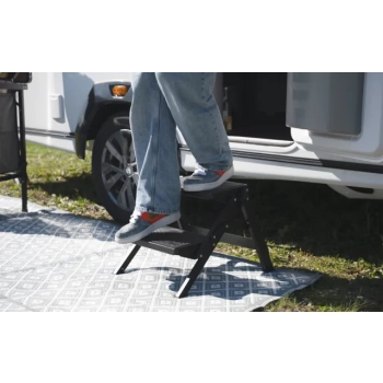 Berger AluStep Duo blackline składany podwójny stołek aluminiowy, kolor czarny (wysokość 38 cm)