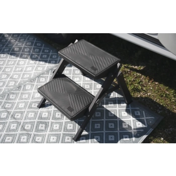 Berger AluStep Duo blackline składany podwójny stołek aluminiowy, kolor czarny (wysokość 38 cm)